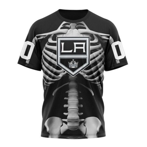 Customized NHL Los Angeles Kings T-Shirt Special Skeleton Costume For Halloween T-Shirt