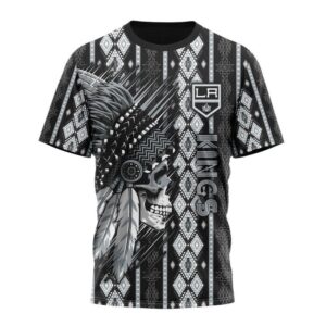 Customized NHL Los Angeles Kings T Shirt Special Skull Native Design T Shirt 1