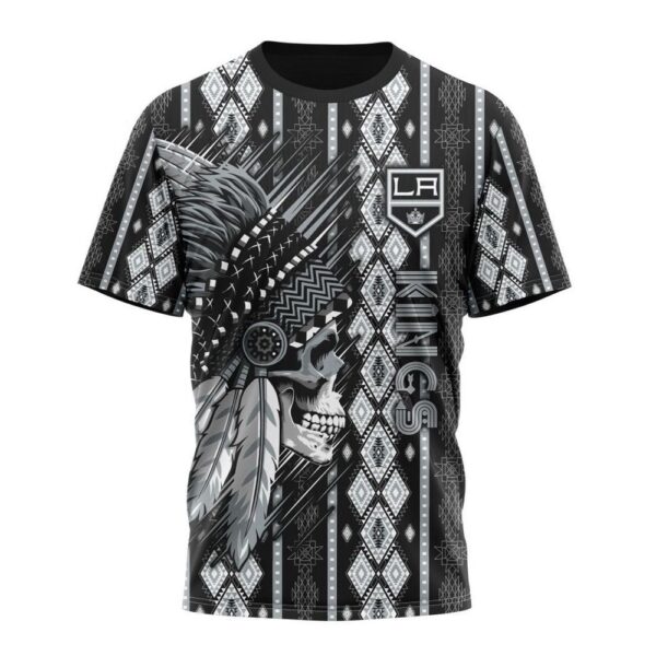 Customized NHL Los Angeles Kings T-Shirt Special Skull Native Design T-Shirt