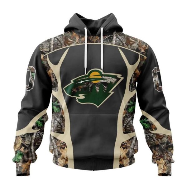 Customized NHL Minnesota Wild Hoodie Special Camo Hunting Design Hoodie