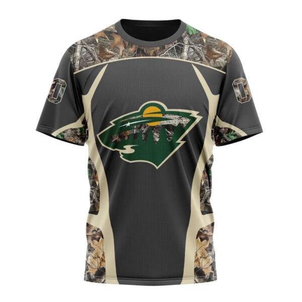 Customized NHL Minnesota Wild T-Shirt Special Camo Hunting Design T-Shirt