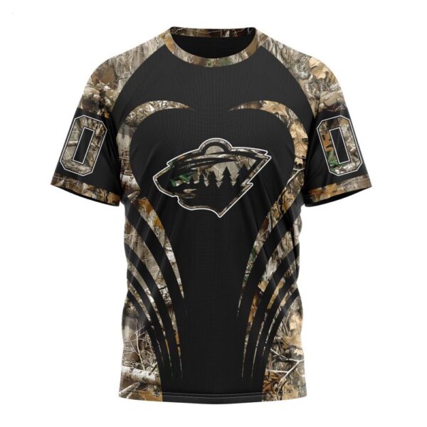 Customized NHL Minnesota Wild T-Shirt Special Camo Hunting T-Shirt