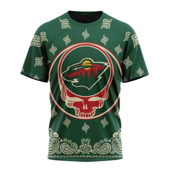 Customized NHL Minnesota Wild T-Shirt Special Grateful Dead Design T-Shirt