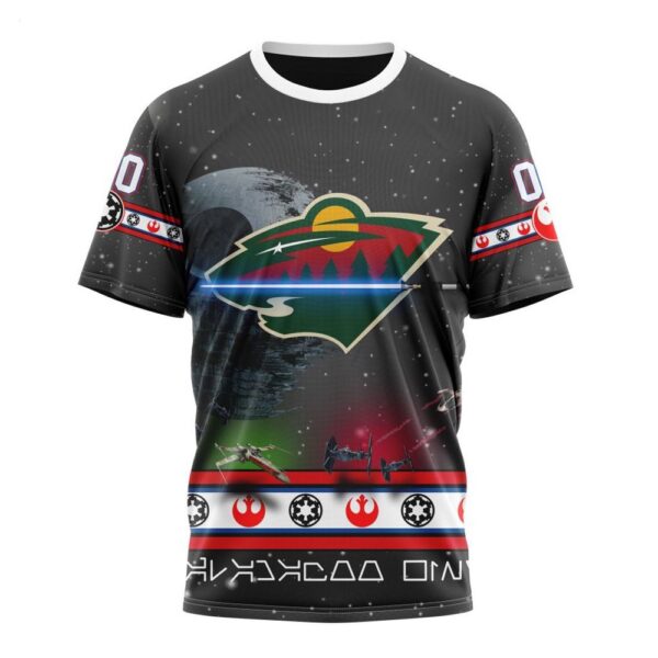 Customized NHL Minnesota Wild T-Shirt Special Star Wars Design T-Shirt