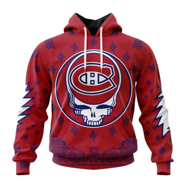 Customized NHL Montreal Canadiens Hoodie Special Grateful Dead Design Hoodie
