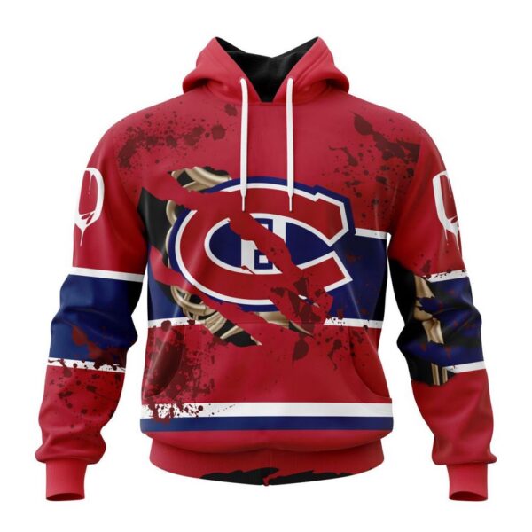 Customized NHL Montreal Canadiens Hoodie Specialized Design Jersey With Your Ribs For Halloween Hoodie