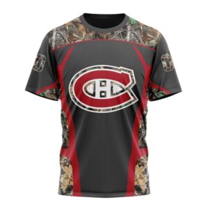 Customized NHL Montreal Canadiens T Shirt Special Camo Hunting Design T Shirt 1