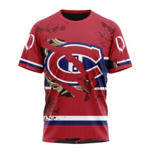 Customized NHL Montreal Canadiens T Shirt Specialized Design Jersey With Your Ribs For Halloween T Shirt 1