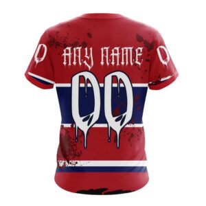 Customized NHL Montreal Canadiens T Shirt Specialized Design Jersey With Your Ribs For Halloween T Shirt 2