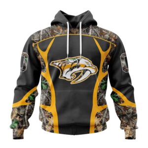 Customized NHL Nashville Predators Hoodie Special Camo Hunting Design Hoodie 1