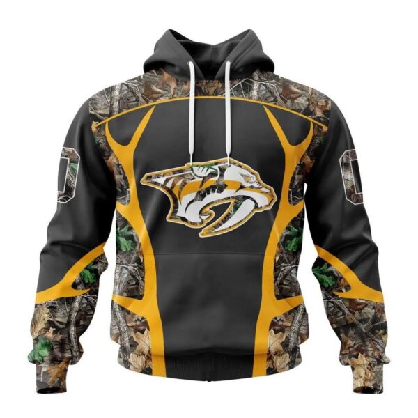 Customized NHL Nashville Predators Hoodie Special Camo Hunting Design Hoodie