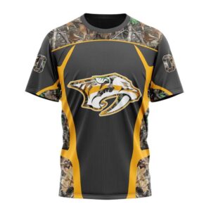 Customized NHL Nashville Predators T Shirt Special Camo Hunting Design T Shirt 1