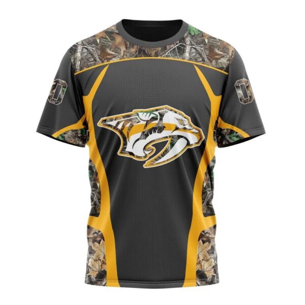 Customized NHL Nashville Predators T-Shirt Special Camo Hunting Design T-Shirt