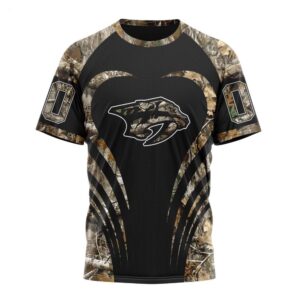 Customized NHL Nashville Predators T Shirt Special Camo Hunting T Shirt 1