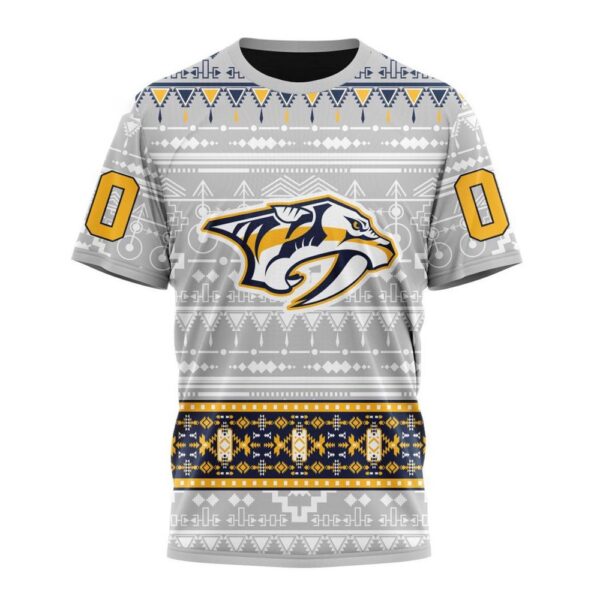 Customized NHL Nashville Predators T-Shirt Special Native Design T-Shirt