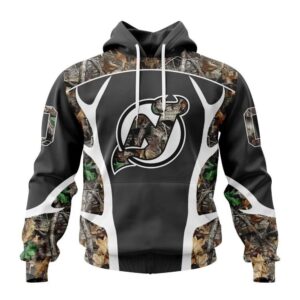 Customized NHL New Jersey Devils Hoodie Special Camo Hunting Design Hoodie 1