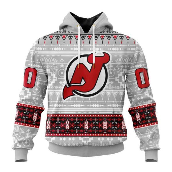 Customized NHL New Jersey Devils Hoodie Special Native Design Hoodie