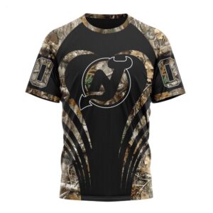 Customized NHL New Jersey Devils T Shirt Special Camo Hunting T Shirt 1