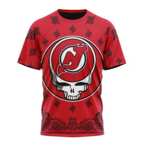 Customized NHL New Jersey Devils T Shirt Special Grateful Dead Design T Shirt 1