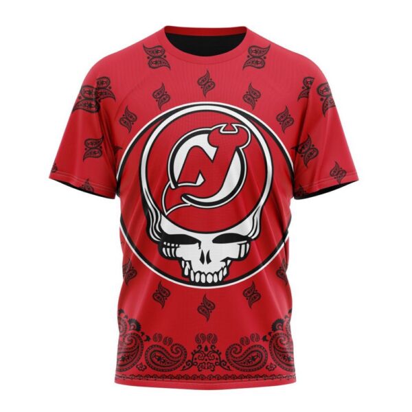 Customized NHL New Jersey Devils T-Shirt Special Grateful Dead Design T-Shirt