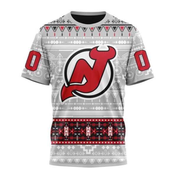 Customized NHL New Jersey Devils T-Shirt Special Native Design T-Shirt