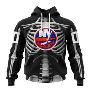 Customized NHL New York Islanders Hoodie Special Skeleton Costume For Halloween Hoodie 1