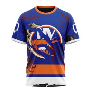 Customized NHL New York Islanders T Shirt Specialized Design Jersey With Your Ribs For Halloween T Shirt 1