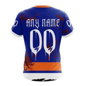 Customized NHL New York Islanders T Shirt Specialized Design Jersey With Your Ribs For Halloween T Shirt 2