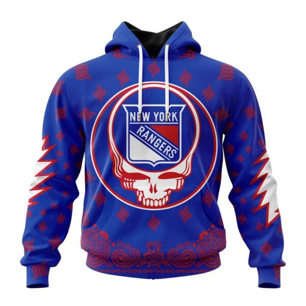 Customized NHL New York Rangers Hoodie Special Grateful Dead Design Hoodie