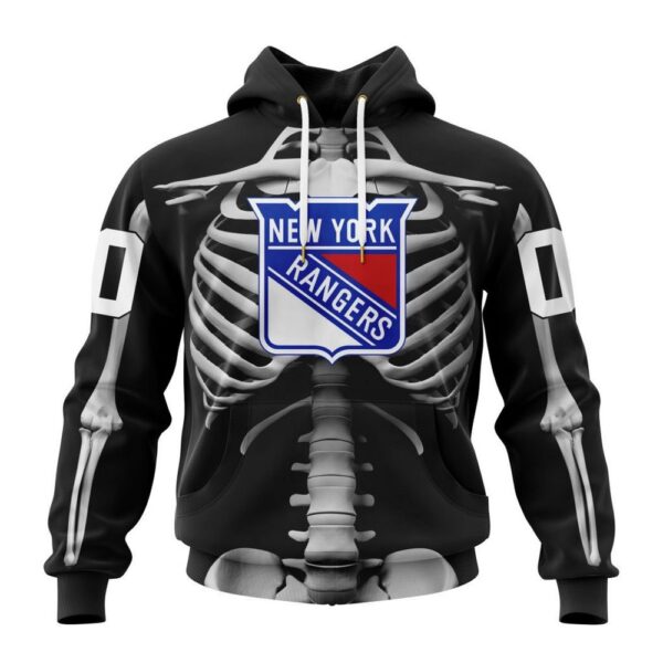 Customized NHL New York Rangers Hoodie Special Skeleton Costume For Halloween Hoodie