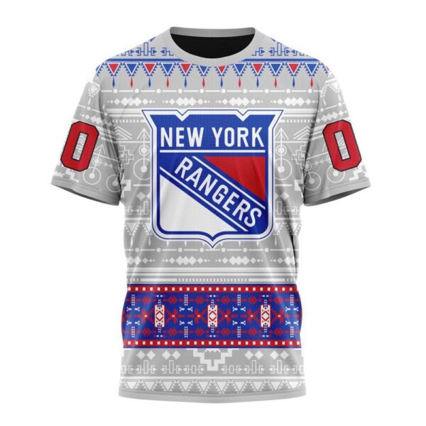 Customized NHL New York Rangers T-Shirt Special Native Design T-Shirt