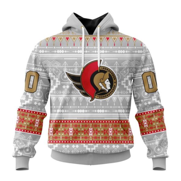 Customized NHL Ottawa Senators Hoodie Special Native Design Hoodie