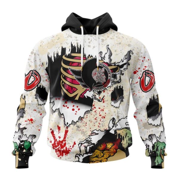 Customized NHL Ottawa Senators Hoodie Special Zombie Style For Halloween Hoodie