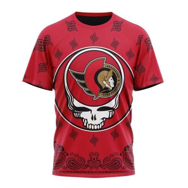 Customized NHL Ottawa Senators T-Shirt Special Grateful Dead Design T-Shirt