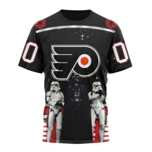 Customized NHL Philadelphia Flyers T Shirt Special Star Wars Design May The 4th Be With You T Shirt 1