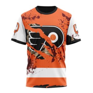 Customized NHL Philadelphia Flyers T Shirt Specialized Design Jersey With Your Ribs For Halloween T Shirt 1