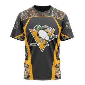 Customized NHL Pittsburgh Penguins T Shirt Special Camo Hunting Design T Shirt 1