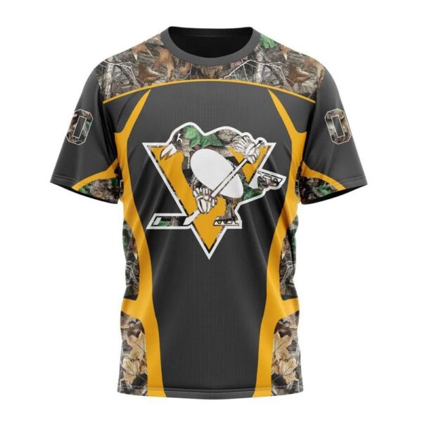 Customized NHL Pittsburgh Penguins T-Shirt Special Camo Hunting Design T-Shirt