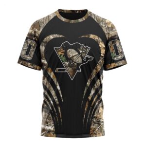 Customized NHL Pittsburgh Penguins T Shirt Special Camo Hunting T Shirt 1