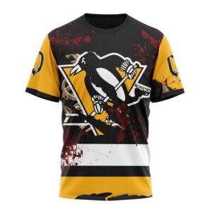 Customized NHL Pittsburgh Penguins T Shirt Specialized Design Jersey With Your Ribs For Halloween T Shirt 1