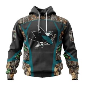 Customized NHL San Jose Sharks Hoodie Special Camo Hunting Design Hoodie 1