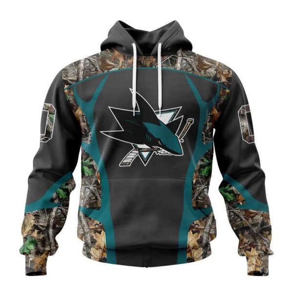 Customized NHL San Jose Sharks Hoodie Special Camo Hunting Design Hoodie