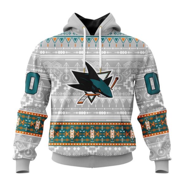 Customized NHL San Jose Sharks Hoodie Special Native Design Hoodie