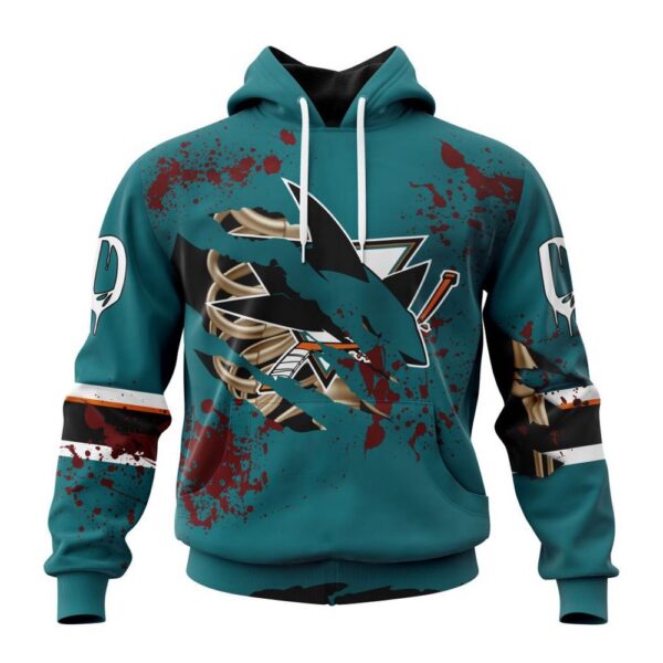 Customized NHL San Jose Sharks Hoodie Specialized Design Jersey With Your Ribs For Halloween Hoodie