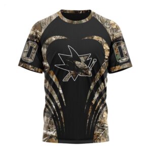 Customized NHL San Jose Sharks T Shirt Special Camo Hunting T Shirt 1