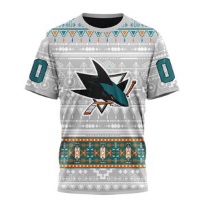 Customized NHL San Jose Sharks T Shirt Special Native Design T Shirt 1