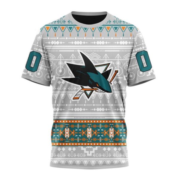 Customized NHL San Jose Sharks T-Shirt Special Native Design T-Shirt