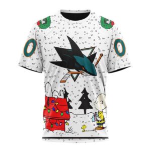 Customized NHL San Jose Sharks T Shirt Special Peanuts Design T Shirt 1