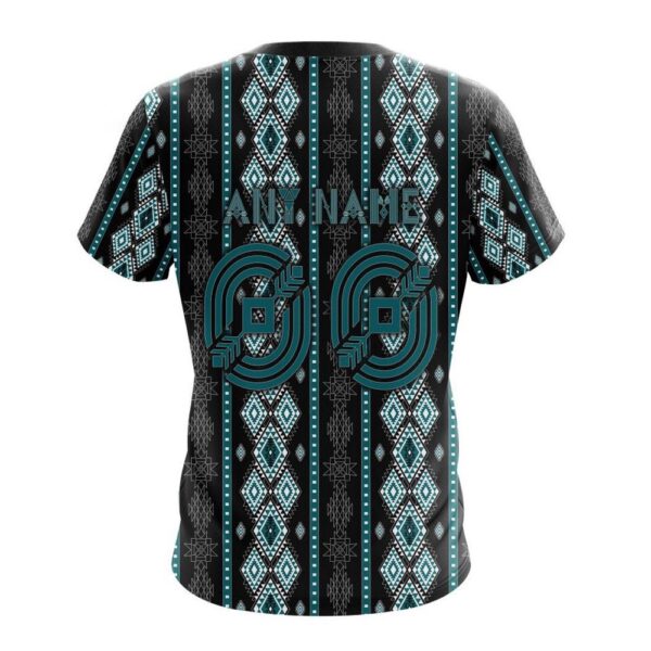 Customized NHL San Jose Sharks T-Shirt Special Skull Native Design T-Shirt