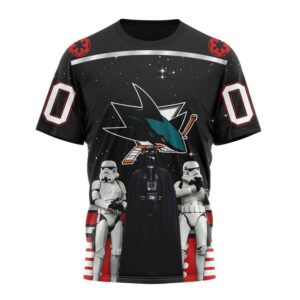 Customized NHL San Jose Sharks T Shirt Special Star Wars Design May The 4th Be With You T Shirt 1